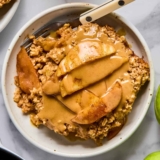 Baked Apple Oatmeal w/ Peanut Butter Caramel